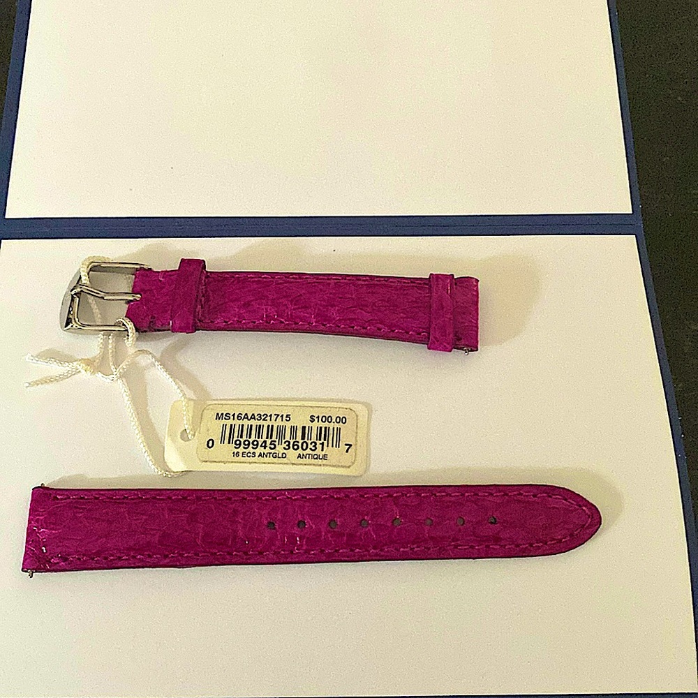Genuine leather Michele watch band.